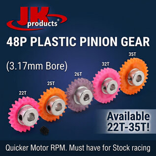 JK Products JK Products 48P Plastic Pinion Gear (3.17mm Bore) (Available 22T- 35T)