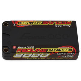 Gens Ace GEA80001S14D5  Redline 2.0 1S Shorty LiHV Battery 140C (3.8V/8000mAh) w/5mm Bullets