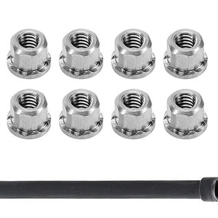 Injora INJSCX30-12-8  Injora Axial SCX30 2mm Stainless Steel Wheel Nuts (8)