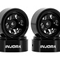 Injora INJW7001BK-18  Injora Axial SCX30 D18 0.7" 6-Spoke Aluminum Micro Rock Crawler Beadlock Wheels (Black) (4) (4g ea)