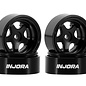 Injora INJW7002BK-18  Injora Axial SCX30 D18 0.7" 5-Spoke Aluminum Micro Rock Crawler Beadlock Wheels (Black) (4) (3.4g ea)