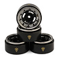 TREAL TLHTSCX30-102  Type-F 0.7" Aluminum Micro Crawler Beadlock Wheels (Chrome) (4) (9.5g ea) w/Brass Rings