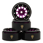 TREAL TLHTSCX30-58  Type E 0.7" Aluminum Micro Crawler Beadlock Wheels (Purple) (4) (9.5g ea) w/Brass Rings