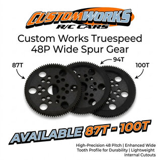 Custom Works R/C Custom Works Truespeed 48P Wide Spur Gear (Available 87T-100T)