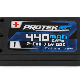 Protek RC PTK-5149-26  2S 60C Low IR 1/28 Hard Case LiPo (7.6v/440mah) w/2mm Bullets