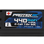 Protek RC PTK-5149-26  2S 60C Low IR 1/28 Hard Case LiPo (7.6v/440mah) w/2mm Bullets