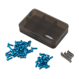 Yeah Racing YEA-TSAS-0048BU  TT-02 SRX Assorted 7075 Aluminum & Titanium Screw Set w/Container