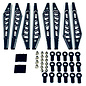 CEN CEGCKD0380  KAOS Suspension Linkage Set for F250 chassis, black anodized, CNC aluminum, 8pcs