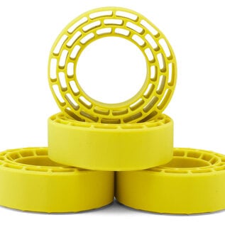 Injora INJYQT-1320-1370YE  Injora 1.3" Cling On Micro Rock Crawler Tires Combo (4) (70mm OD) (S5) w/Super Soft Silicone Rubber Inserts