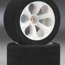 JACO JAC2040 1/10 Pink Front Foam Tires Wide Offset Wheels (2)