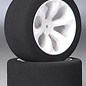 JACO JAC2050  Pink 1/10 Rear Foam Tires Mounted On "Prism" Narrow Offset Wheels (2)