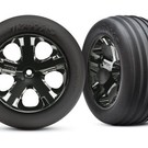 Traxxas TRA3771 2.8 Alias Electric Ribbed Front Tires on All Star Black Chrome Wheels (2)