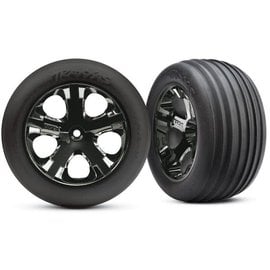 Traxxas TRA3771 2.8 Alias Electric Ribbed Front Tires on All Star Black Chrome Wheels (2)