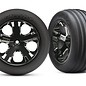 Traxxas TRA3771 2.8 Alias Electric Ribbed Front Tires on All Star Black Chrome Wheels (2)