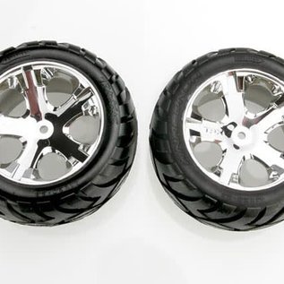 Traxxas TRA3773 2.8 Anaconda Rear Tires on All Star Chrome Wheels (2)