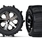 Traxxas TRA3776 2.8" Pre-Mounted Paddle Tires w/All-Star Black Chrome Nitro Rear Wheels (2)