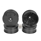 DE Racing DER-SB4-L4B Speedline Buggy Wheels, Black, Front, for Losi 22-4 and Tekno EB410 (4pcs)