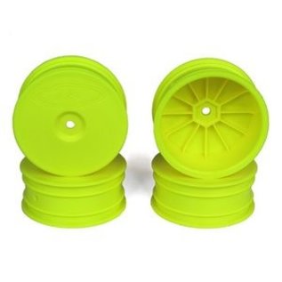 DE Racing DERSB4L4Y Speedline Buggy Wheels, Yellow, Front, for Losi 22-4 and Tekno EB410 (4pcs)