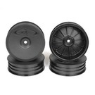 DE Racing DER-SB4-SAB Slim Speedline Buggy Wheels, Front, Black, for ASC B6/B6D and Kyosho RB6 (4pcs)