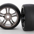 Traxxas TRA6479  XO-1 Black Chrome Front S1 Compound Tires & Wheels (2)