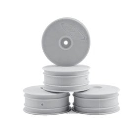 DE Racing DERSB4L4W Speedline Buggy Wheels, White, Front, for Losi 22-4 and Tekno EB410 (4pcs)