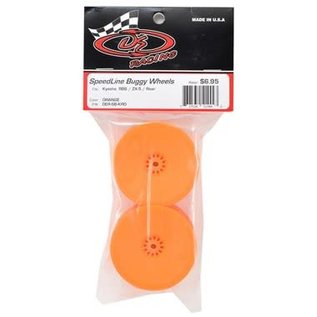 DE Racing DER-SB-KRO Speedline Buggy Wheels For Kyosho RB6 Rear Orange