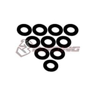 3-Racing 3RAC-WF305BK Black Aluminum M3 Flat Washer 0.5mm (10)