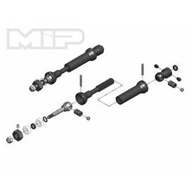 MIP MIP18140  X-Duty, CVD Drive Kit, Rear, 87mm to 112mm Stampede Rustler Rally Slash 4x4 Stamped 4X4