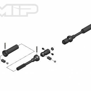 MIP MIP18160  X-Duty Center Drive Kit, 115mm to 140mm w/ 5mm Hubs, for Axial Wraith, SCX10 Trail Honcho, Wrangler