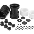 J Concepts JCO3377B  Black Tribute 2.6 x 3.6" Monster Truck Wheel w/ Adaptors (2)