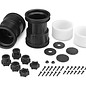 J Concepts JCO3377B  Black Tribute 2.6 x 3.6" Monster Truck Wheel w/ Adaptors (2)