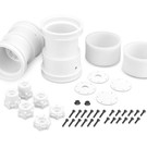 J Concepts JCO3377W  White Tribute 2.6 x 3.6" Monster Truck Wheel w/ Adaptors (2)