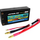 Lectron Pro 2S4600-100B  7.4V 4600mAh 100C Shorty Lipo Battery w/4mm