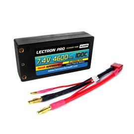 Lectron Pro 2S4600-100B  7.4V 4600mAh 100C Shorty Lipo Battery w/4mm