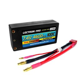 Lectron Pro 2S4600-100B  Lectron Pro 7.4V 4600mAh 100C "Shorty" Lipo Battery with 4mm Bullet Connectors