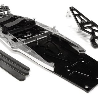 Integy C26146SILVER  Billet Machined Complete LCG Chassis Conv. Kit for Traxxas Slash 2wd