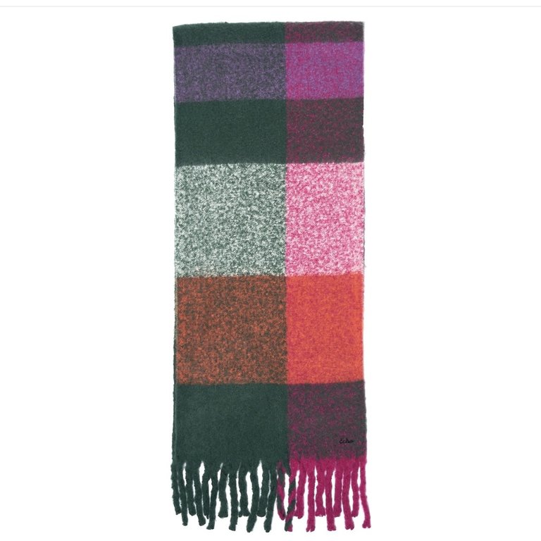 Plaid plush scarf