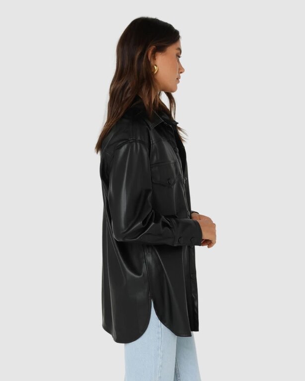 Madison Jessie faux leather shacket