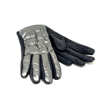 miss caprice Metallic puffer gloves