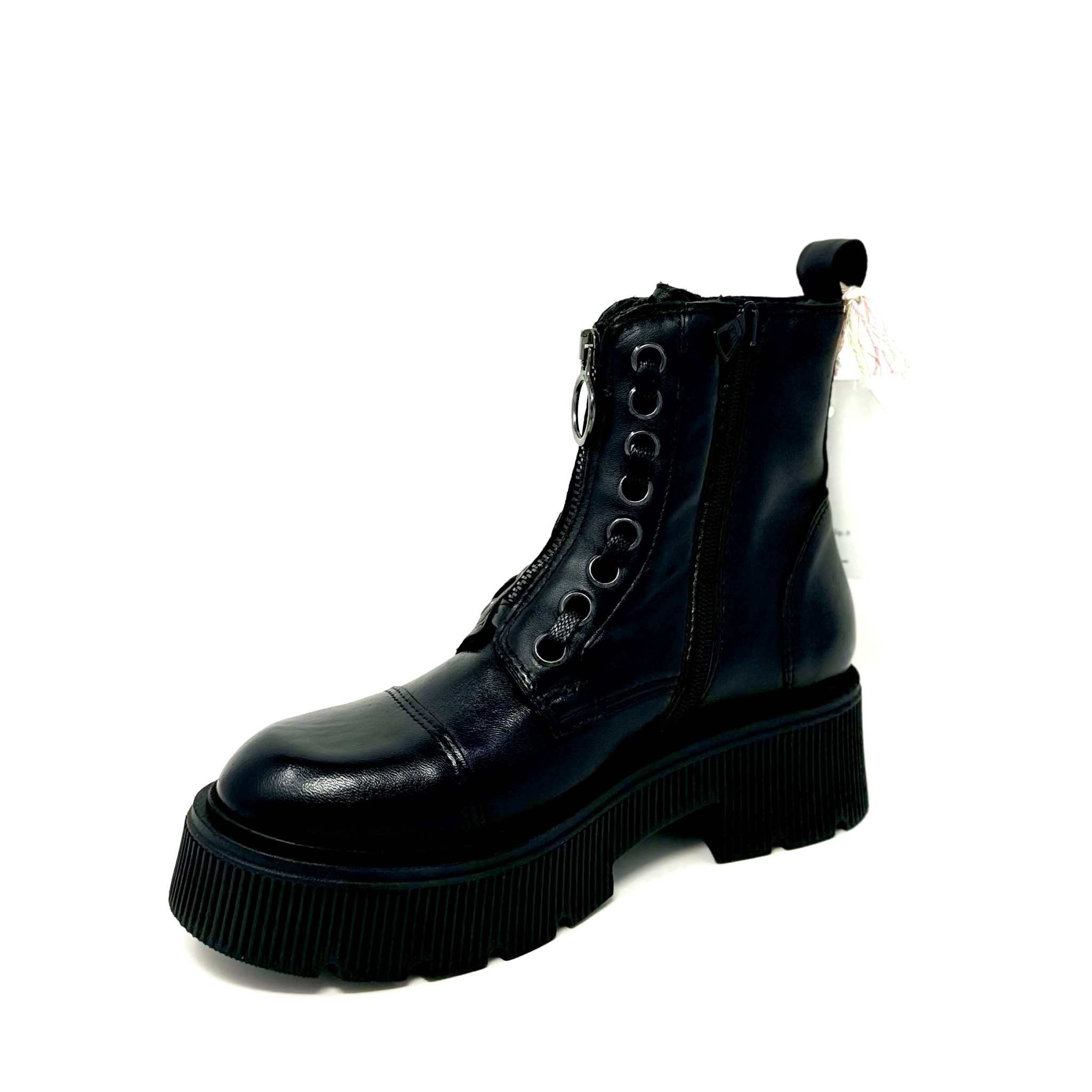 Front zip combat boots sale