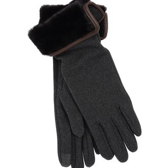 Stretch glove w/faux fur