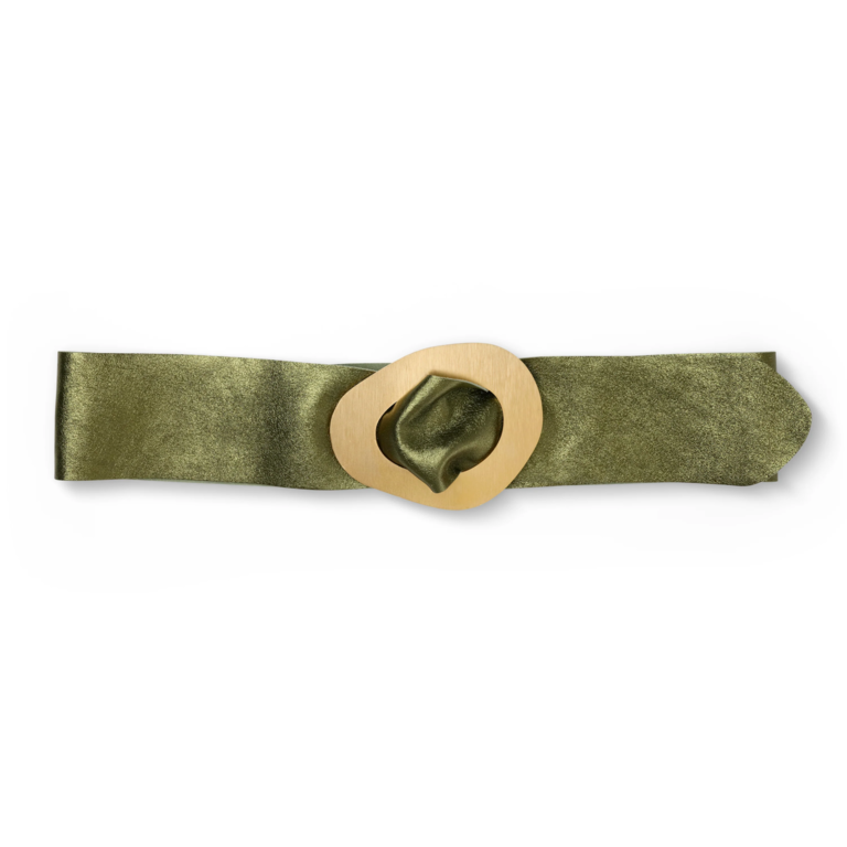Suzy D Metallic leather belt
