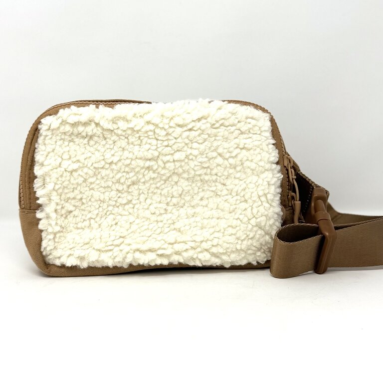 Sherpa & suede fanny