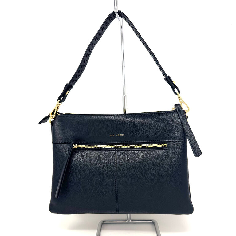 The Trend Italy Bianco bag w/braid strap