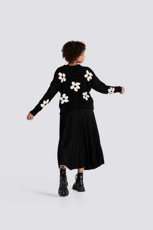Jessicca Laura Pleated knit skirt w/belt