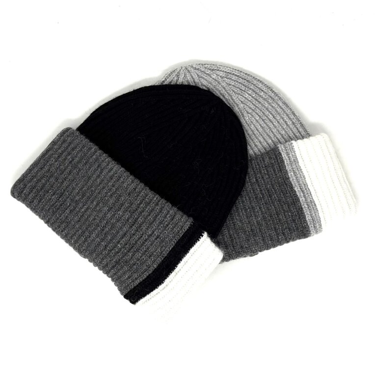 Colour block beanie