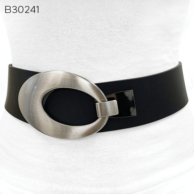 Wide leather belt