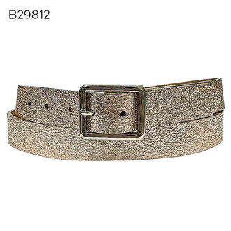 Metallic leather belt
