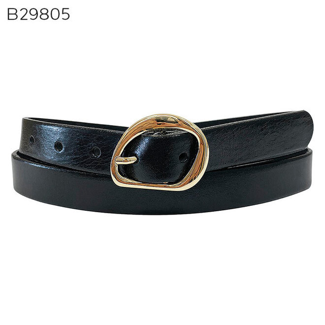Smooth leather belt/round buckle 25390 - Strut Footwear  display picture 2