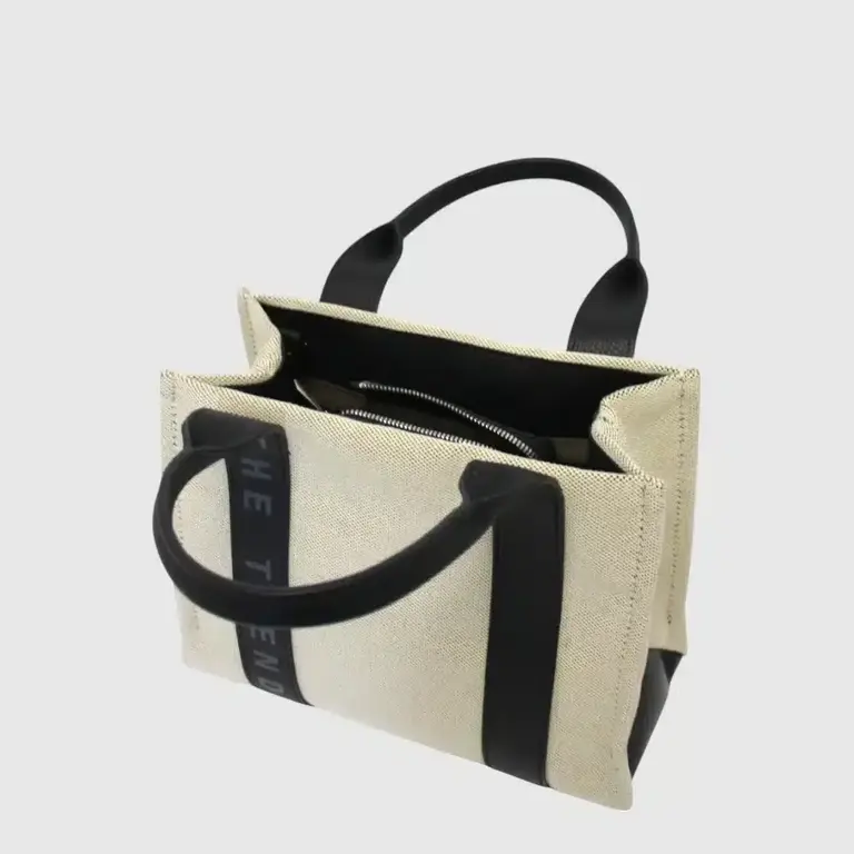 The Trend Italy Piperita canvas/leather bag